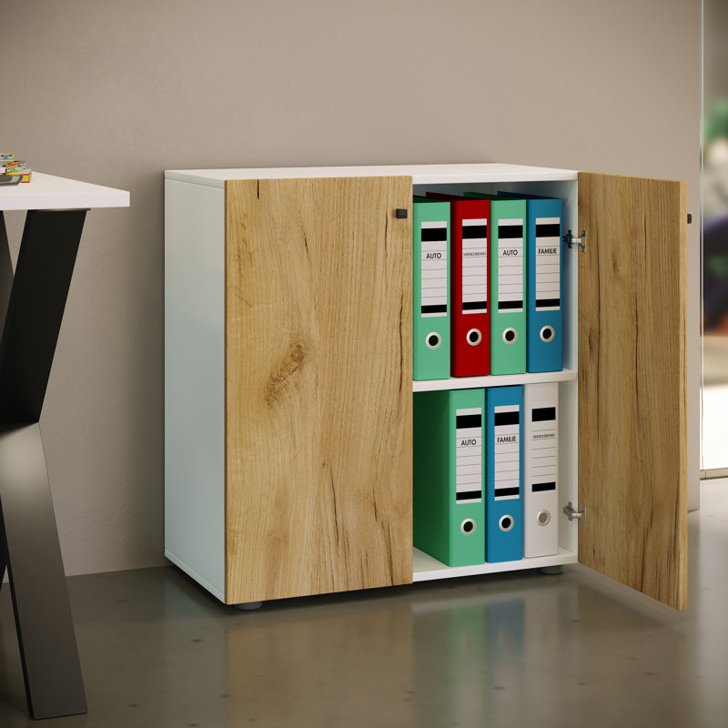 Revaan Storage Cabinet, White/Natural
