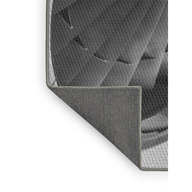 Tapis gris/vert à motifs, Rectangle 3 pi x 5 pi