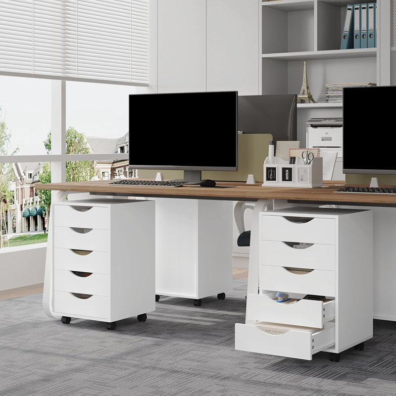 Ristana 5 Drawer Filing Cabinet, White