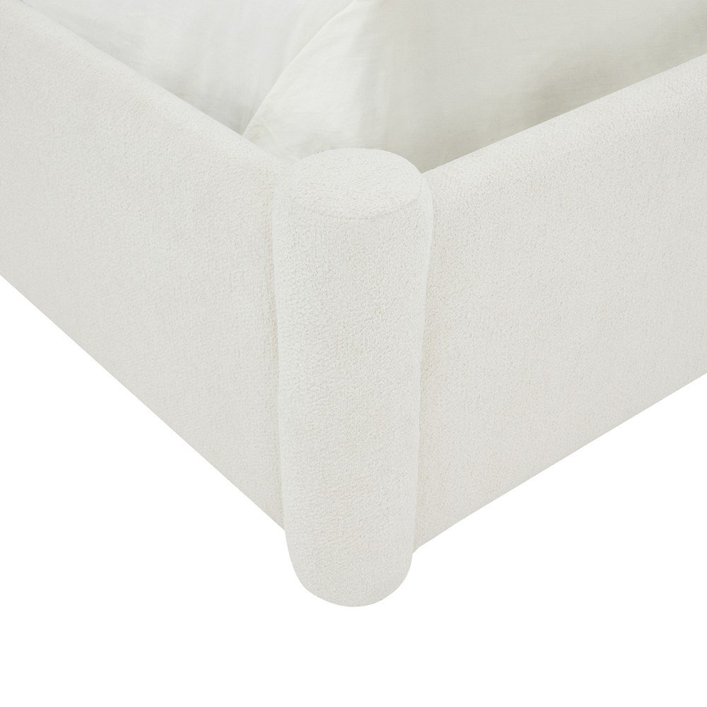 Dart Upholstered Bed, Queen, White