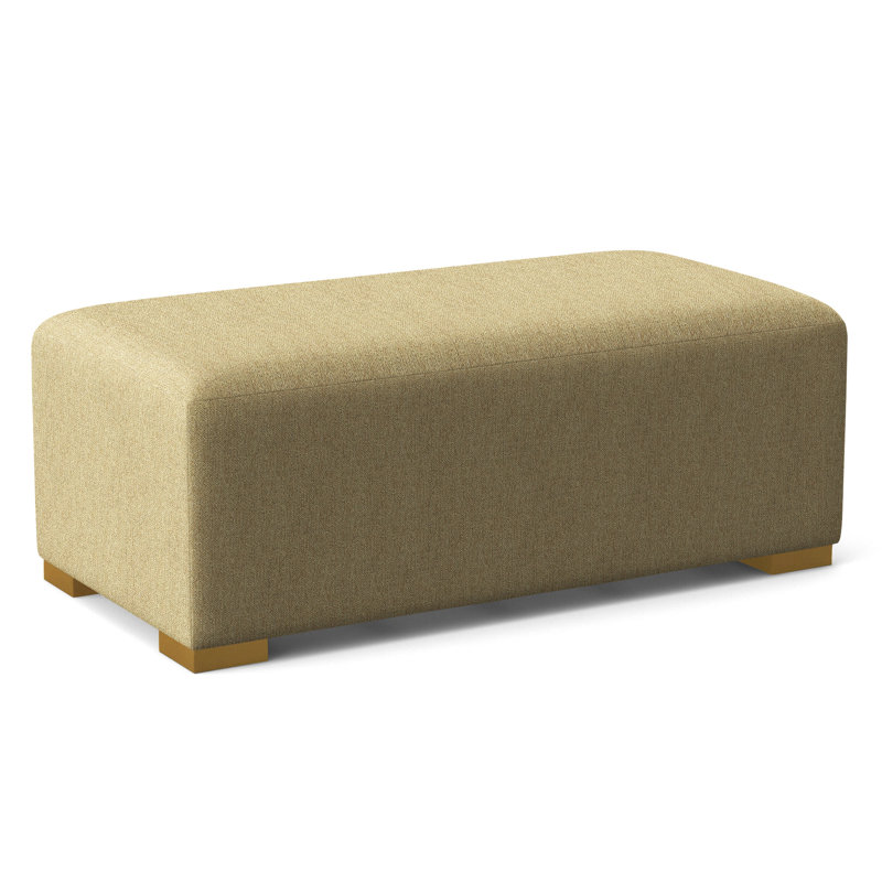 Campos Upholstered Ottoman, Honey, Black Geometric; 0425-81