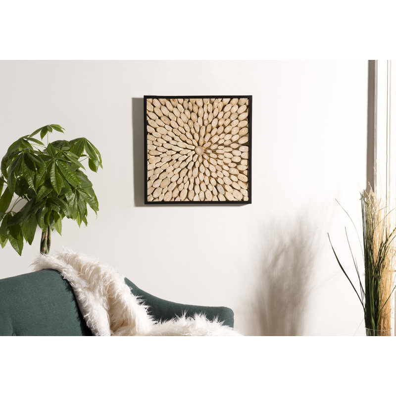 Handmade Abstract Wall Decor on Solid Wood, 60 cm H  x 60 cm W x 4 cm D 