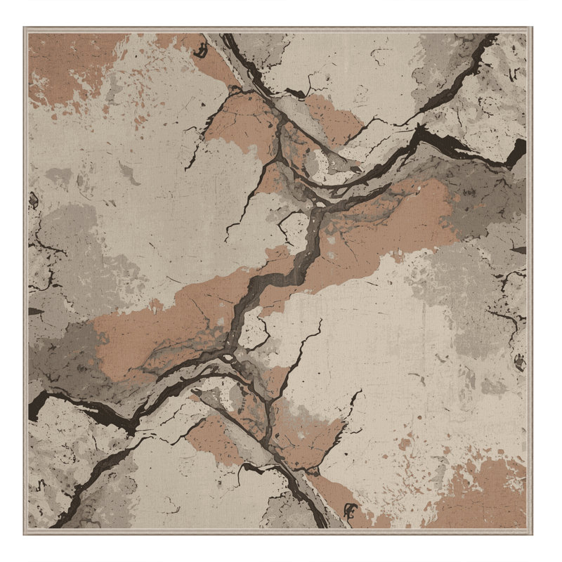 Machine Washable Penola Vintage Vintage Look Rug in Beige – Beige Binding, 4' Square