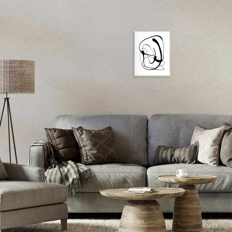 Art mural noir sur tourbillon moderne par Lanie Loreth