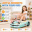Voiture électrique pour enfant 12V, fonction de vadrouille amovible, musique Bluetooth, boîte de rangement, utilisation intérieure et extérieure, jouet à monter-129515094