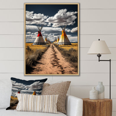 «Yellow Native Tipi Path to Spirituality I», reproduction sur toile