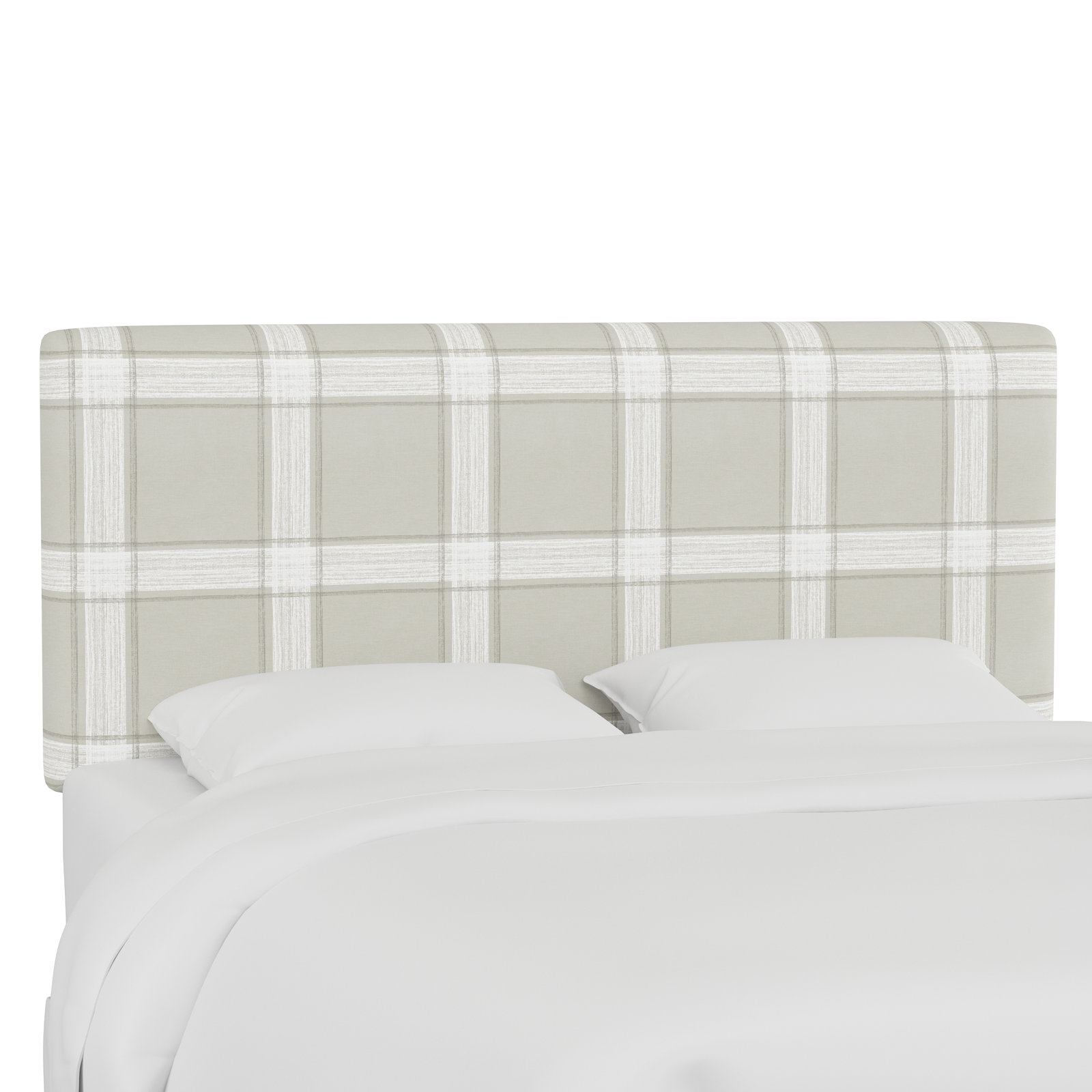 Eisley Upholstered Panel Headboard, Queen, Marley Plaid Feather
