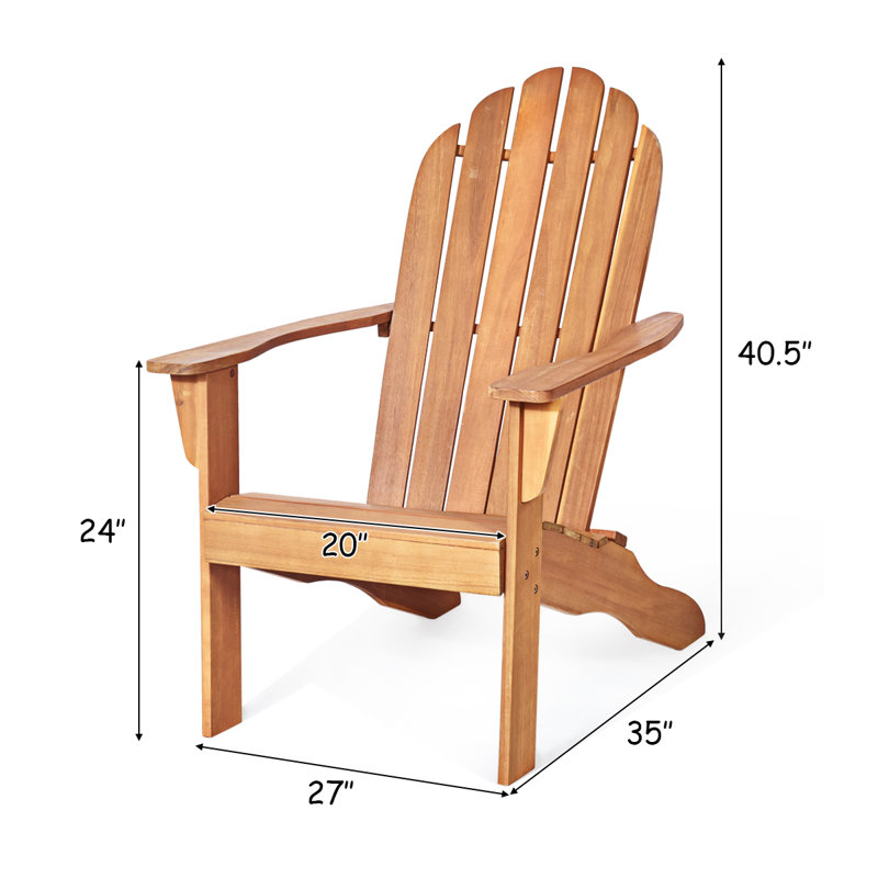 Aldershot Acacia Outdoor Adirondack Chair, Natural