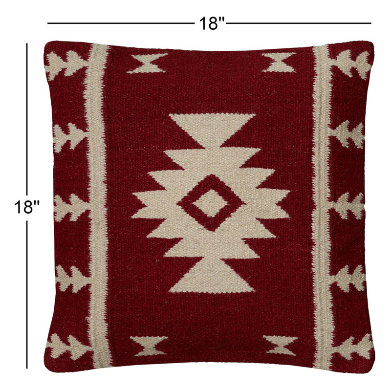 Housse de coussin en laine Donner, Rouge