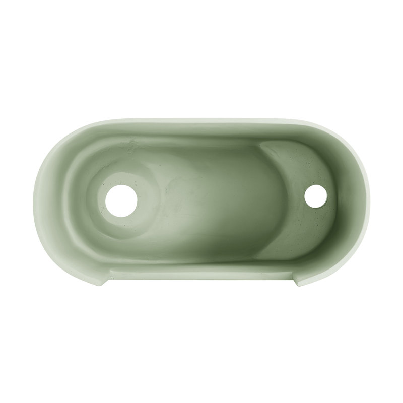 Terre 17.5" Right Side Faucet Wall-Mount Bathroom Sink, Green, Green