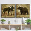 Country Moose - ensemble de 2 impressions sur toile-891443940-891443936