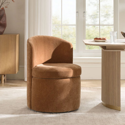 Chrysten 24''W Modern Channel-Tufted Backrest Dining Chair with Wheels