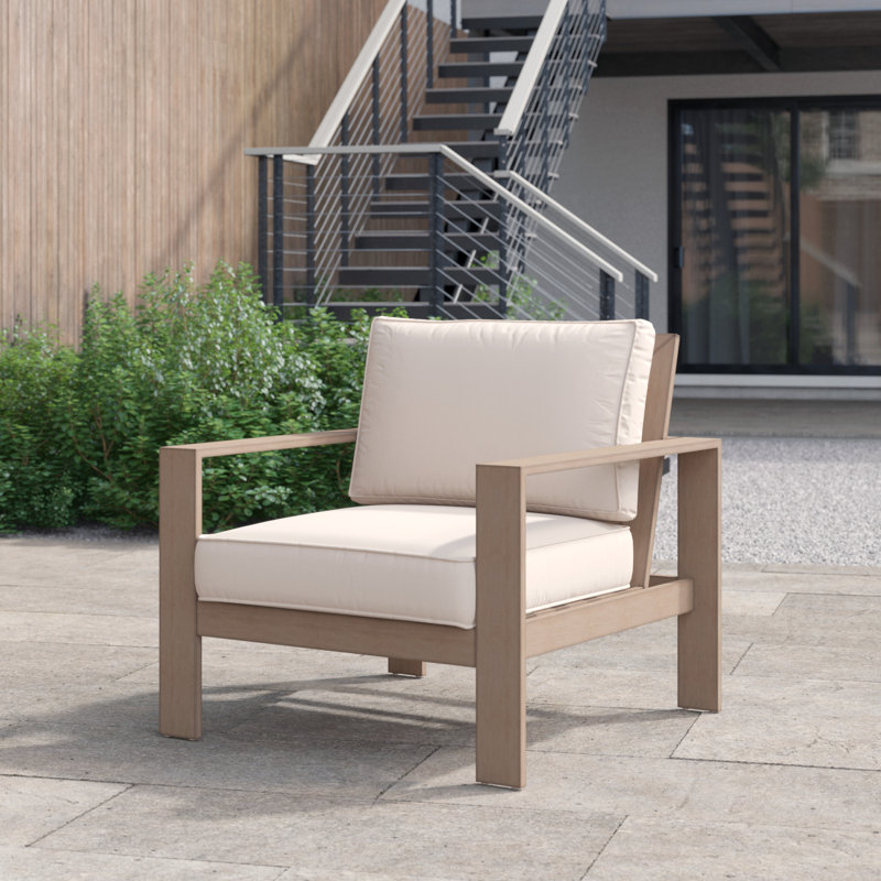 Chaise de patio avec coussins Gelston, Taupe, Brama