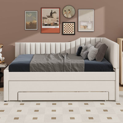 Soft-Upholstered Daybed Featuring A Pull-Out Trundle And Three Roomy Drawers