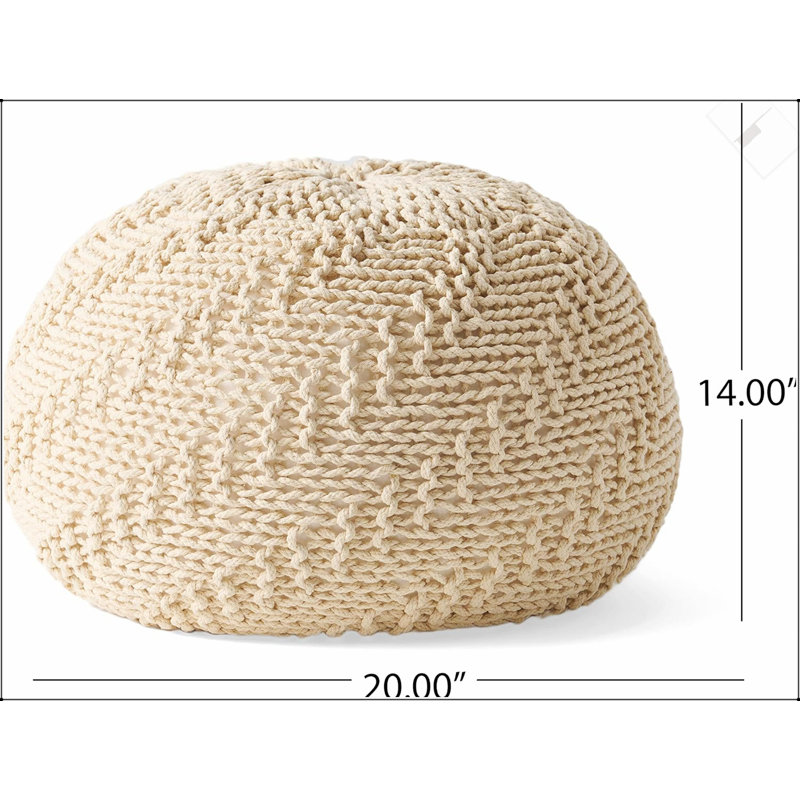 Pouf Hazel: Repose-pieds en tricot élégant et fonctionnel, pour une décoration moderne et des sièges confortables