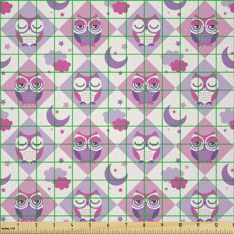 Cyerra Half-Moon Stars Clouds Night Time Goodnight Fabric