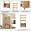 Bibliothèque de style échelle avec 3 tablettes ouvertes et portes en métal à motif géométrique