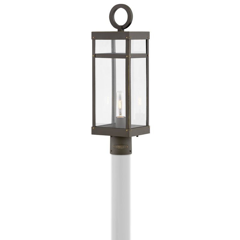 Porter 22.75" Outdoor Single Light Post Mount Lantern with Lumiglo - Lisa McDennon Collection, Oil Rubbed Bronze