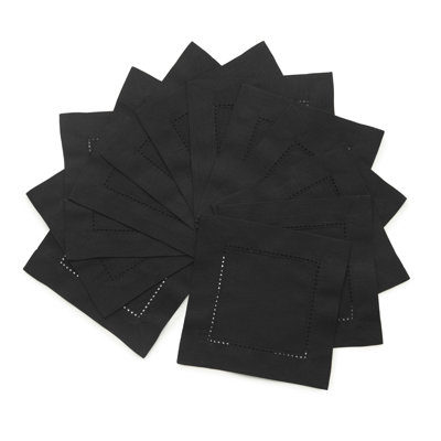Cotton Linen Hemstitch Cocktail Napkins