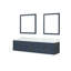 Meuble-lavabo double bleu 80 po X P 22 po D, plateau en marbre de Carrare et Miroirs-117982612-117982616
