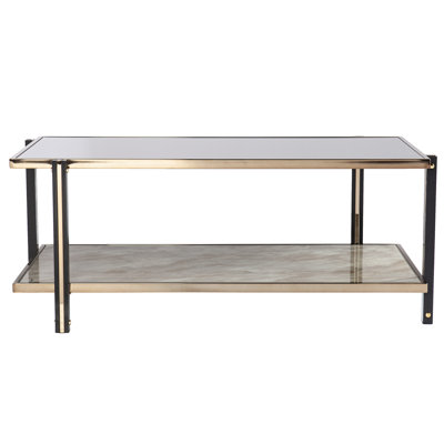 Console à miroir avec rangement - Cadre de salon champagne élégant