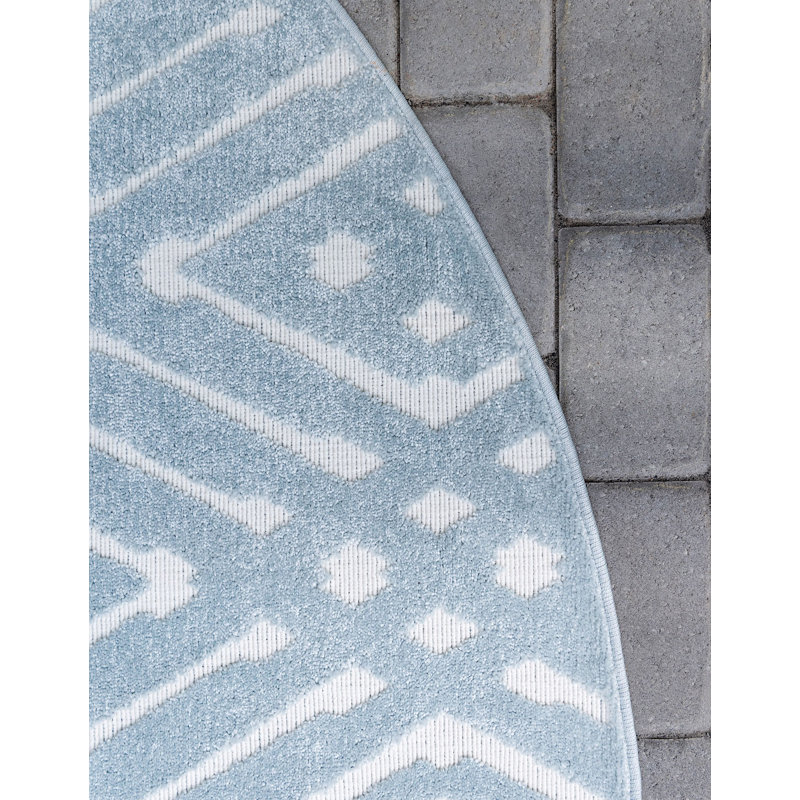 Outdoor Claudia Area Rug Calm Dimond Color, Round 8'