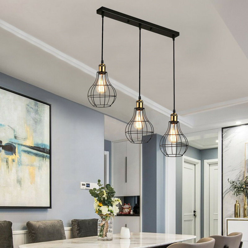 Aucoin 3 - Light Black Cluster Pendant