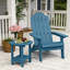 Table de bout ronde 18 po Adirondack pour terrasse avec tablette de rangement 2 niveaux Adirondack en plastique pour patio, cour ou balcon, bleu marine-129601386