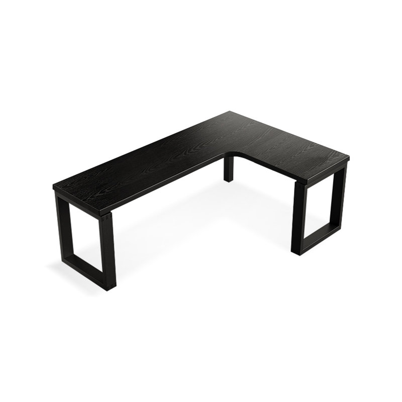 + Black L-Shaped Solid Wood desk, Right Hand Return, 29.53" H x 70.87" W x 47.24" D