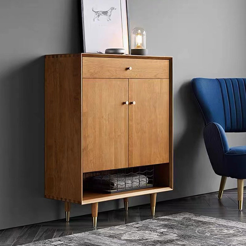 Rangement pour chaussures en bois manufacturé moderne en noyer massif
