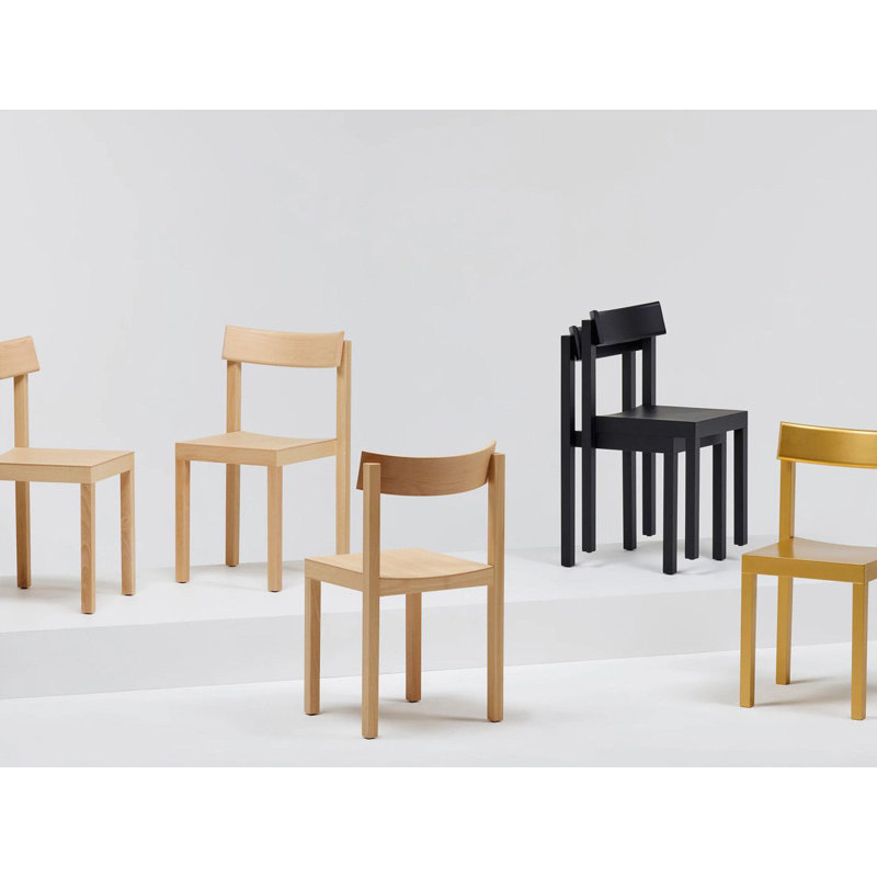 Primo Solid Wood Stacking Side Chair, Natural