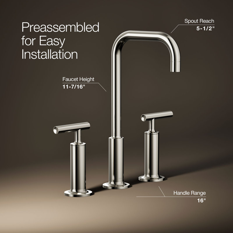Purist Widespread Bathroom Faucet, Vibrant Polished Nickel