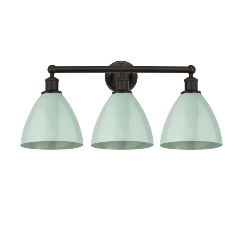 Éclairage pour meuble-lavabo 3 lumières 25,5 pouces Anglie Dome, Écume de mer, Cuivre antique