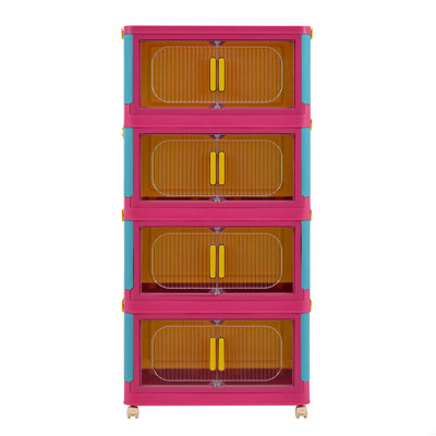 20" Side Wide Folding Storage Cabinet ,4 Tiers