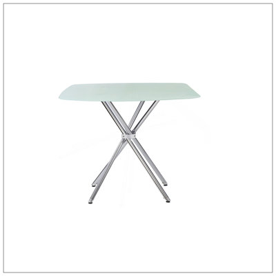 36" Square Frosted Tempered Glass Table