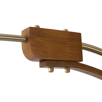 Morelli Arc Floor Lamp - 84", Weathered Brass & Walnut, Dimmer Switch, V-base