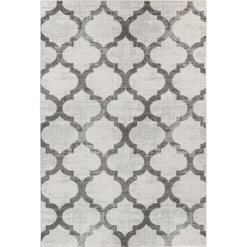Grey Modern Rug, Geometric Stain Resistant Easy to Clean Rug For Living Room, Dining Room, Bedroom, Kitchen