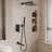 1-Spray Patterns 9.8 In. Dual Fixed And Handheld Shower Head With Bathtub Faucet 1.8 GPM In Matte Black