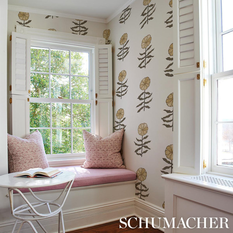 Schumacher x Marian Mcevoy Pretty Petals Wallpaper, Neutral