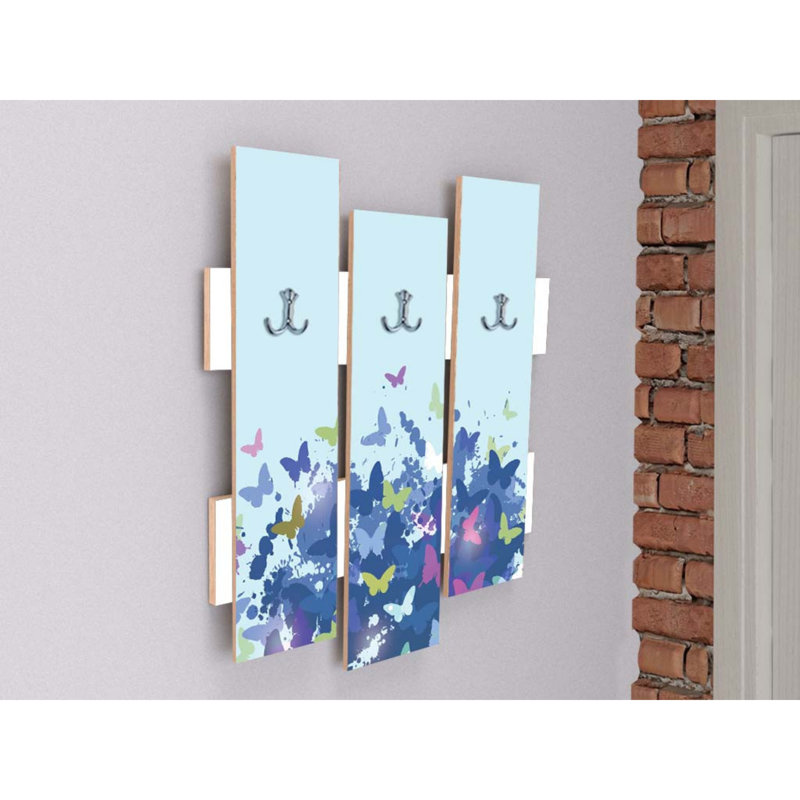 Portemanteaux mural bleu / rose Eliska