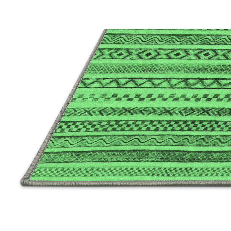 Keonda Washable Geometric Indoor Rug, Rectangle 5' x 7'