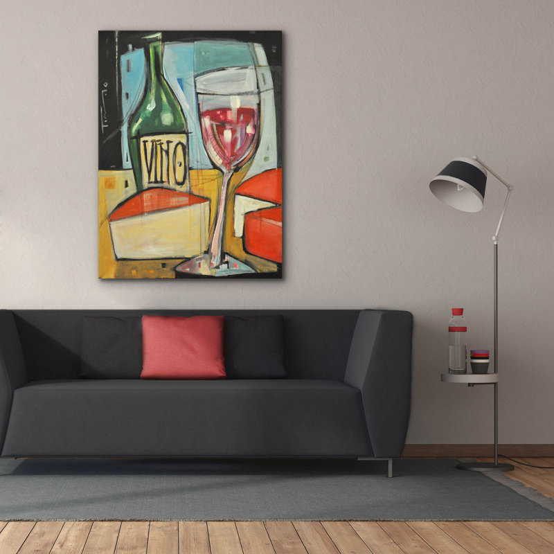 «Red Wine and Cheese» par Tim Nyberg, art mural sur toile, H 54 po x l 40 po x P 1,5 po