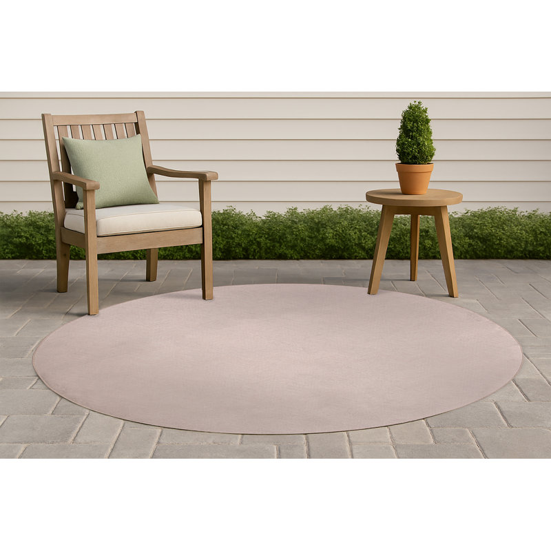 Chevy Thin Non-Slip Outdoor Rug, Round 5'