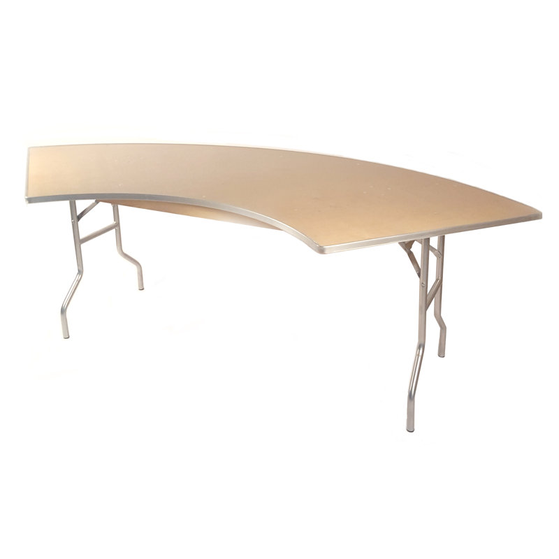 Table pliante demi-cercle WFT 60 po (arche extérieure 92 po, bout à bout 84 po), Rebord en métal
