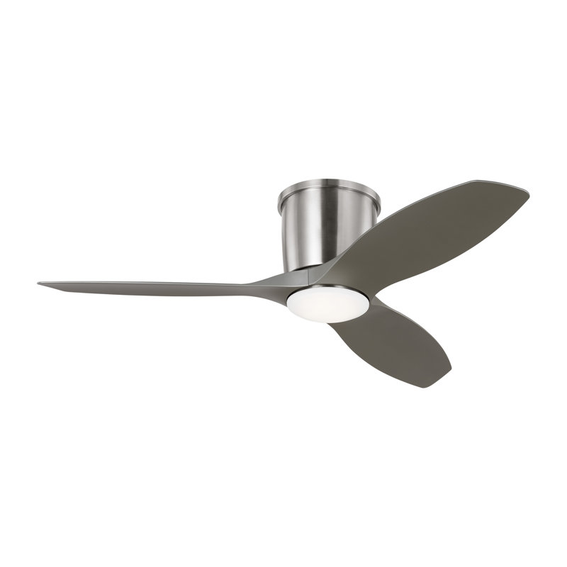 Ventilateur de plafond avec lumières DEL Aisling, 44", Argent argent, Acier brossé