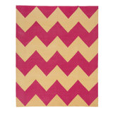 Pink & Yellow Chevron Dhurrie Cotton Rug - 7'10" x 9'10"