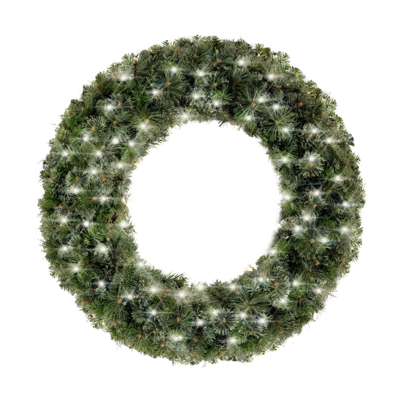 Couronne artificielle mélangée, H 8 po x l 48 po x P 48 po, Blanc