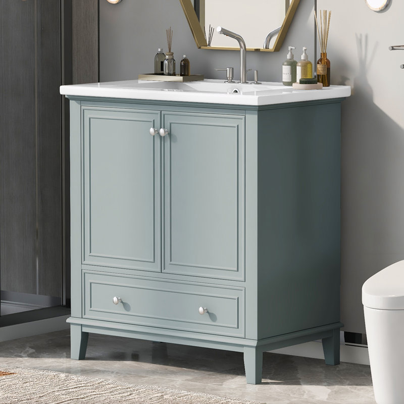 Ensemble de meuble-lavabo de 30 po avec lavabo, Vert