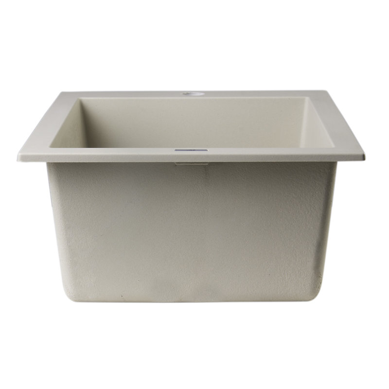 19.88'' L Single Bowl Granite Kitchen Sink, Biscuit