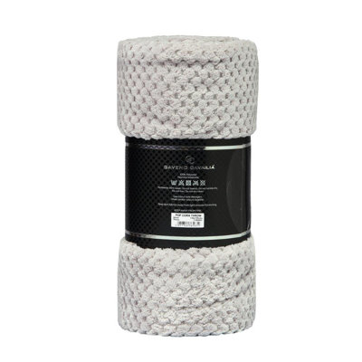 Teddy Popcorn Waffle Throw Blanket Soft Warm Cosy Lightweight Waffle Decorative Blanket for Sofa Couch Bed Bedroom Living Room